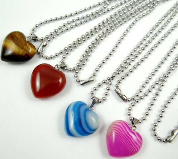 natural stone tiger eye pink crystal striped agates heart pendant stainless steel chains necklace women fashion jewelry making, Silver
natural stone tiger eye pink crystal striped agates heart pendant stainless steel chains necklace women fashion jewelry making, Silver