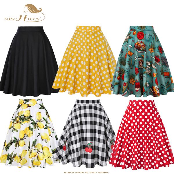 sishion black summer skirt high waist plus size floral print polka dot ladies plaid women skirt swing vintage skirts womens, Black;gray
sishion black summer skirt high waist plus size floral print polka dot ladies plaid women skirt swing vintage skirts womens, Black;gray