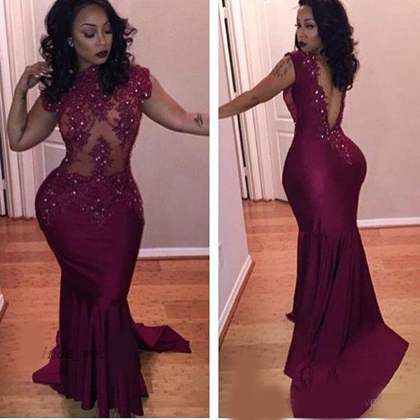 burgundy mermaid long wine red prom dress applique backless south african graduation evening party gown plus size custom made, Black
burgundy mermaid long wine red prom dress applique backless south african graduation evening party gown plus size custom made, Black