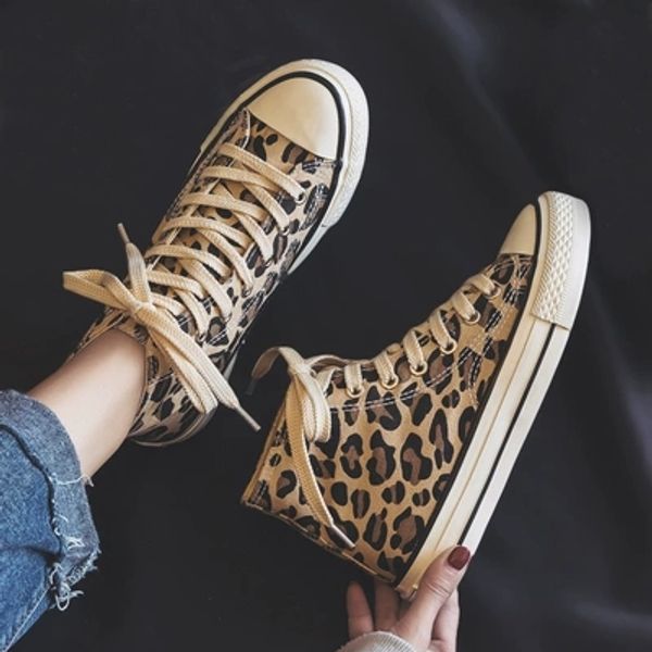 2019 spring new leopard fashion high canvas shoes female korean version of the wild student shoes casual flat women's -1, Black
2019 spring new leopard fashion high canvas shoes female korean version of the wild student shoes casual flat women's -1, Black