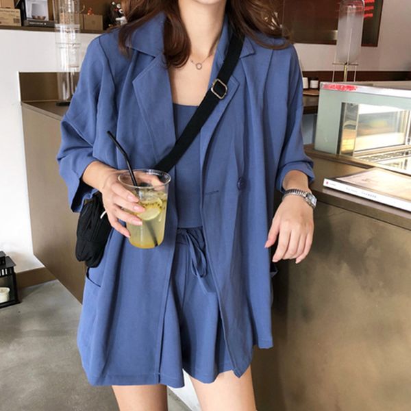women outfits fashion single buckle jacket +solid strap+elastic waist mini shorts blazer set 3 two pieces large size 5xl suits, White
women outfits fashion single buckle jacket +solid strap+elastic waist mini shorts blazer set 3 two pieces large size 5xl suits, White