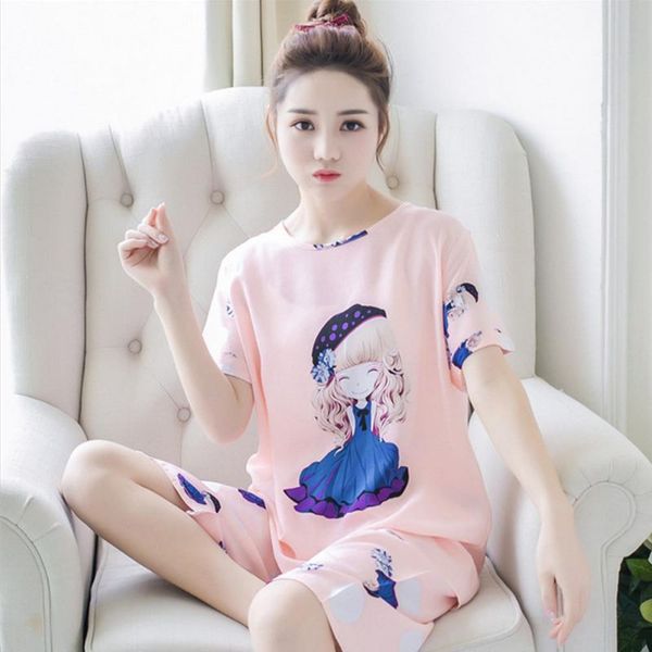 summer pajamas for women lovely cute girl thin women short sleepwear suit female home sleepwear set, Blue;gray
summer pajamas for women lovely cute girl thin women short sleepwear suit female home sleepwear set, Blue;gray