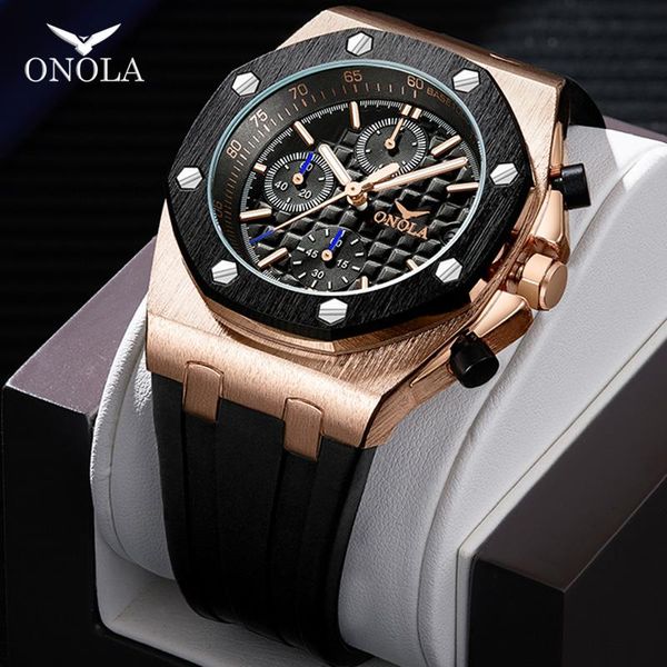 onola brand fashion casual quartz mens watch chronograph multifunction wristwatch all black gold metal waterproof watch for men, Slivery;brown
onola brand fashion casual quartz mens watch chronograph multifunction wristwatch all black gold metal waterproof watch for men, Slivery;brown