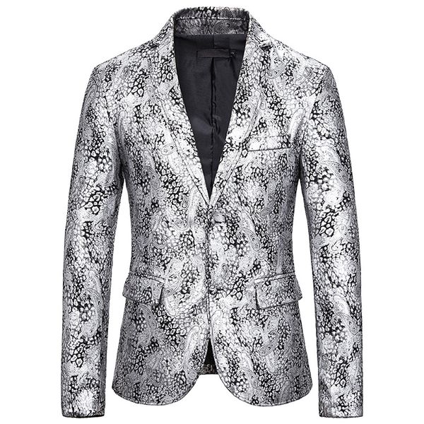 fashion silver paisley print casual blazer men stage singer costume homme slim fit party wedding groom mens suit blazer jacket, White;black
fashion silver paisley print casual blazer men stage singer costume homme slim fit party wedding groom mens suit blazer jacket, White;black