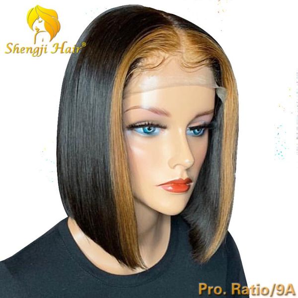 short bob wig 13x6 lace front human hair wigs with baby hair #27 hl brazilian ombre lace front wigs 150% shengji remy wig, Black;brown
short bob wig 13x6 lace front human hair wigs with baby hair #27 hl brazilian ombre lace front wigs 150% shengji remy wig, Black;brown