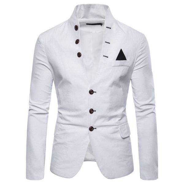 spring and autumn new men's standing collar casual wedding dress jacket european size men's jacket single-breasted, White;black
spring and autumn new men's standing collar casual wedding dress jacket european size men's jacket single-breasted, White;black