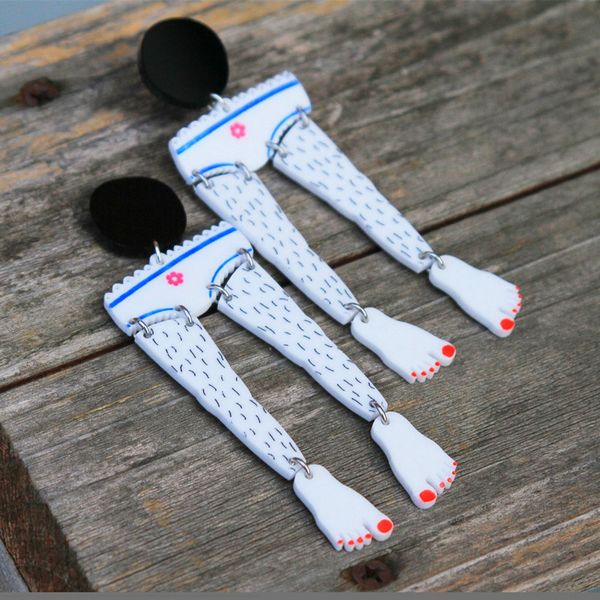 new trendy cute funny acrylic long legs drop earrings for women girl hip hop dangle earring fashion party nightclub jewelry gift, Silver
new trendy cute funny acrylic long legs drop earrings for women girl hip hop dangle earring fashion party nightclub jewelry gift, Silver