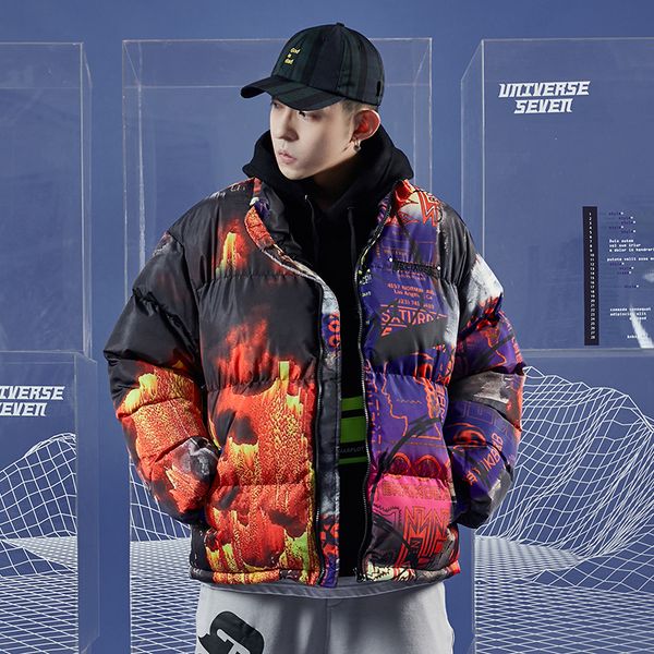 colorful graffiti print windbreaker puffer cotton padded parkas streetwear hip hop winter thick warm parka jackets coat, Black
colorful graffiti print windbreaker puffer cotton padded parkas streetwear hip hop winter thick warm parka jackets coat, Black