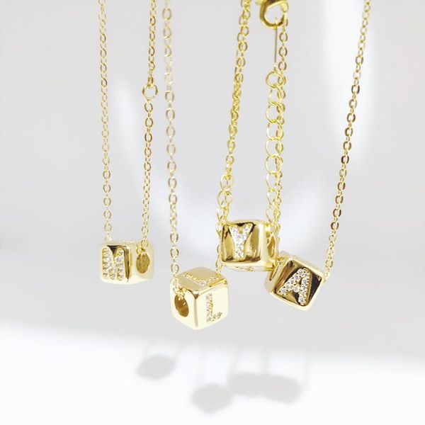 pendant necklaces alphabet cube necklace long chain 24k gold for women girls initial letter zirconia collar mujer, Silver
pendant necklaces alphabet cube necklace long chain 24k gold for women girls initial letter zirconia collar mujer, Silver
