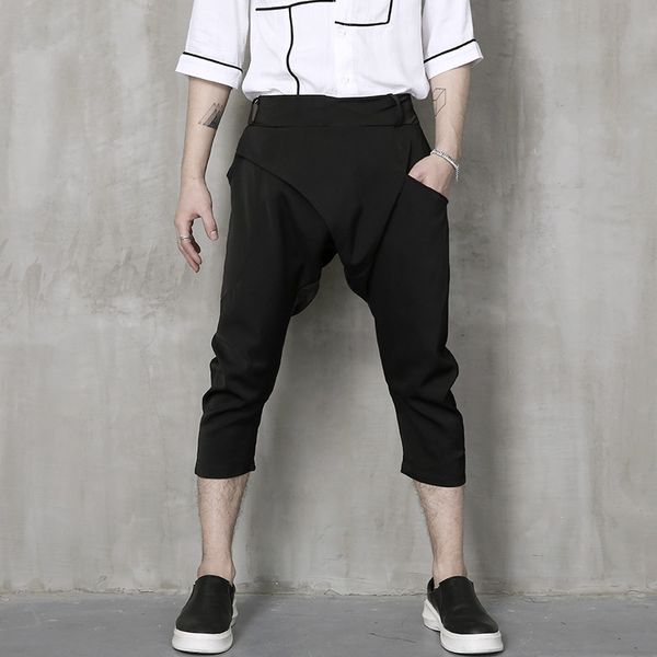 27-44 2019 men clothing gd hair stylist fashion summer personality leisure capri pants harem pants plus size costumes, Black
27-44 2019 men clothing gd hair stylist fashion summer personality leisure capri pants harem pants plus size costumes, Black