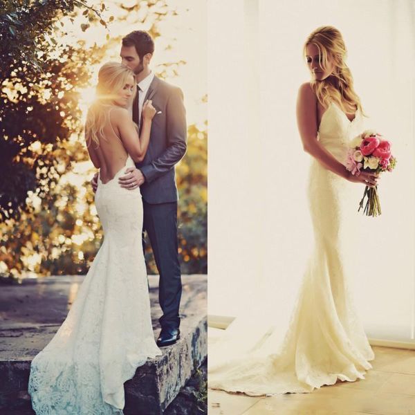 simple elegant lace bohemian wedding dresses 2020 spaghetti appliques backless sweep train beach bridal gowns, White
simple elegant lace bohemian wedding dresses 2020 spaghetti appliques backless sweep train beach bridal gowns, White