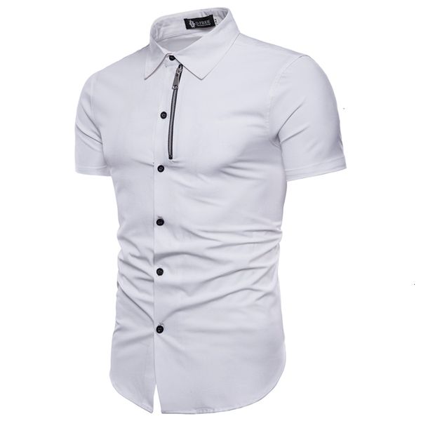 2019 summer fashion new men casual short mouwen shirt /men effen color rits design slim past shirt, White;black
2019 summer fashion new men casual short mouwen shirt /men effen color rits design slim past shirt, White;black