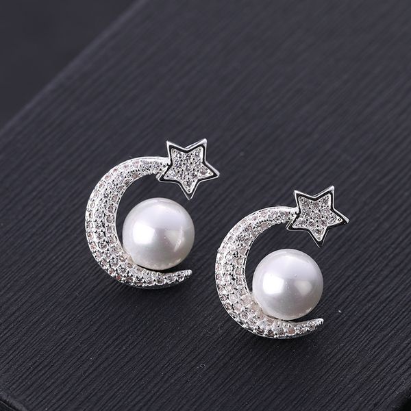 new arrival silver color stud earrings korean moon star earings with pearls zircon stone earring for women fashion jewelry 2020, Golden;silver
new arrival silver color stud earrings korean moon star earings with pearls zircon stone earring for women fashion jewelry 2020, Golden;silver