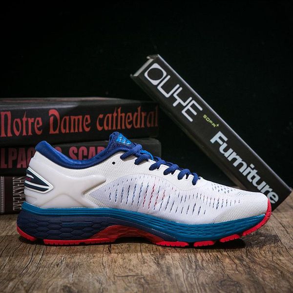 Brand New Gel Kayano 25 Mens Trainer Running Shoes Blue White Black Top Quality Athletics Walking Sports Sneakers