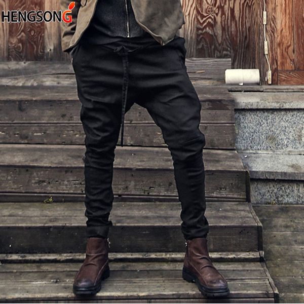 men's trousers tied with wide belt loose pockets feet pants solid color casual trousers for male drawstring hip hop harem pants, Black
men's trousers tied with wide belt loose pockets feet pants solid color casual trousers for male drawstring hip hop harem pants, Black