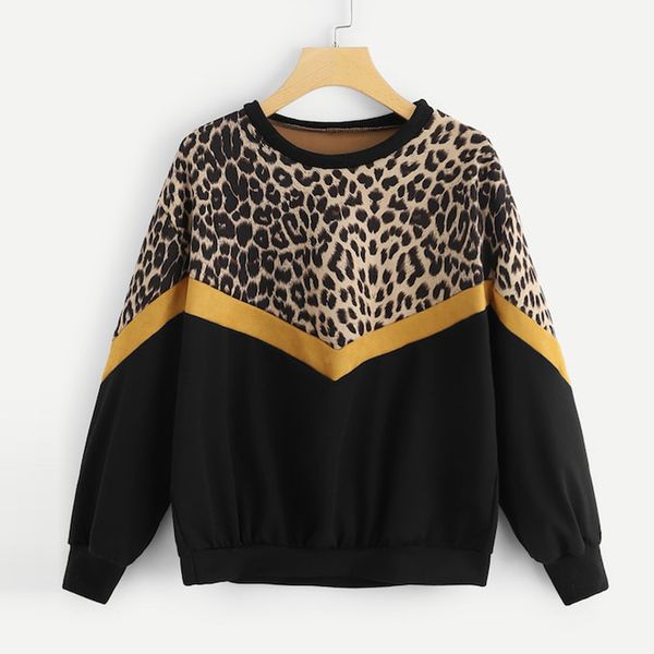 womens leopard patchwork print sweatshirt ladies causal long sleeve o-neck pullovers sweatshirt oversize sudadera mujer, Black
womens leopard patchwork print sweatshirt ladies causal long sleeve o-neck pullovers sweatshirt oversize sudadera mujer, Black