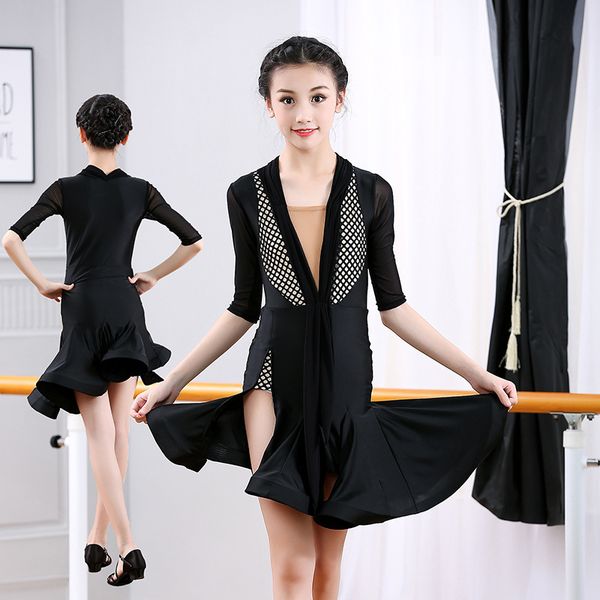 professional girls kids latin dance dress black v neck salsa rumba dance wear for girl child competition dresses children, Black;red
professional girls kids latin dance dress black v neck salsa rumba dance wear for girl child competition dresses children, Black;red