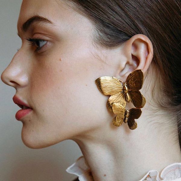 aensoa gold color double butterfly metal drop earrings elegant big metal butterfly women statement earrings fashion jewelry gift, Silver
aensoa gold color double butterfly metal drop earrings elegant big metal butterfly women statement earrings fashion jewelry gift, Silver