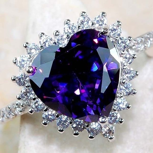 selling european fashion ladies heart-shaped purple crystal rings 2019 delicate inlaid zircon women rings for wedding anel, Silver
selling european fashion ladies heart-shaped purple crystal rings 2019 delicate inlaid zircon women rings for wedding anel, Silver