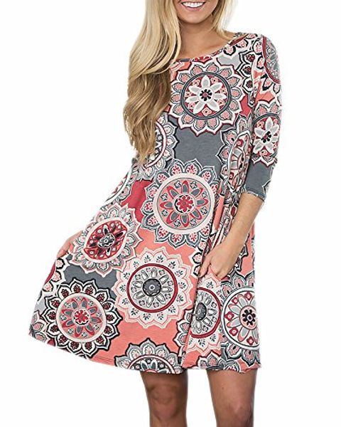 imysty womens casual tunic dress 3/4 sleeve boho print t-shirt dress with pockets, Black;gray
imysty womens casual tunic dress 3/4 sleeve boho print t-shirt dress with pockets, Black;gray