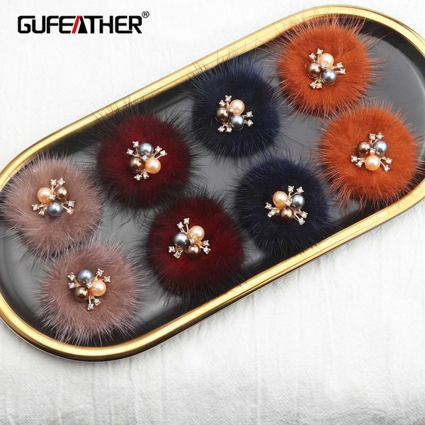 gufeather m551,jewelry accessories,hand made,fluffy ball,diy earrings,charms,diy beads accessories,jewelry making,6pcs lot, Blue;slivery