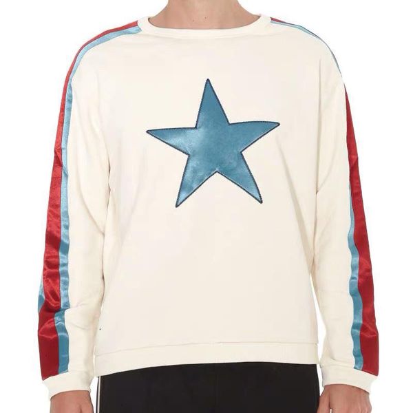 19fw sweatshirt made in italy red and blue stripes blue star beige long sleeve pullover crewneck fashion couple casual shirt hfhlwy060, Black
19fw sweatshirt made in italy red and blue stripes blue star beige long sleeve pullover crewneck fashion couple casual shirt hfhlwy060, Black