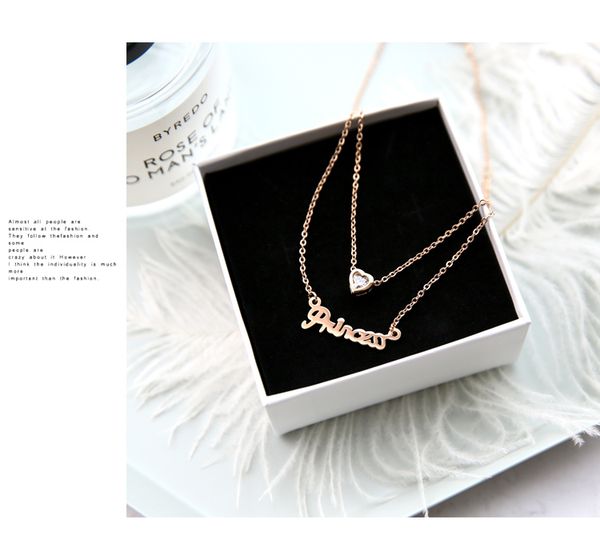 fashion- 18k rose gold titanium steel necklace double letters love clavicle chain personality fashion necklace female short paragra, Silver
fashion- 18k rose gold titanium steel necklace double letters love clavicle chain personality fashion necklace female short paragra, Silver
