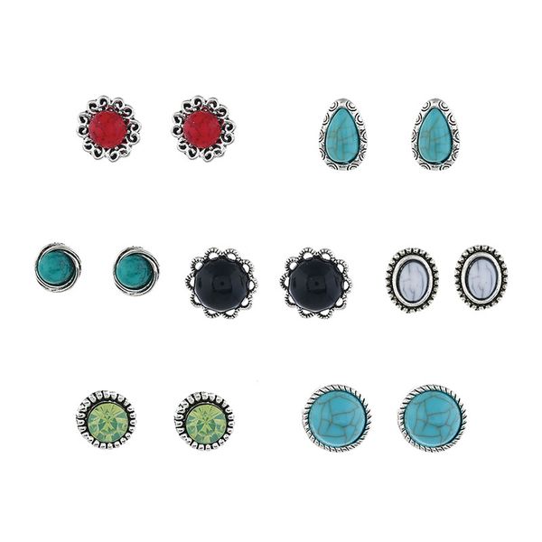weekly ear nail temperament combination set creative gift box of european and american retro pine geometric earrings, Golden
weekly ear nail temperament combination set creative gift box of european and american retro pine geometric earrings, Golden
