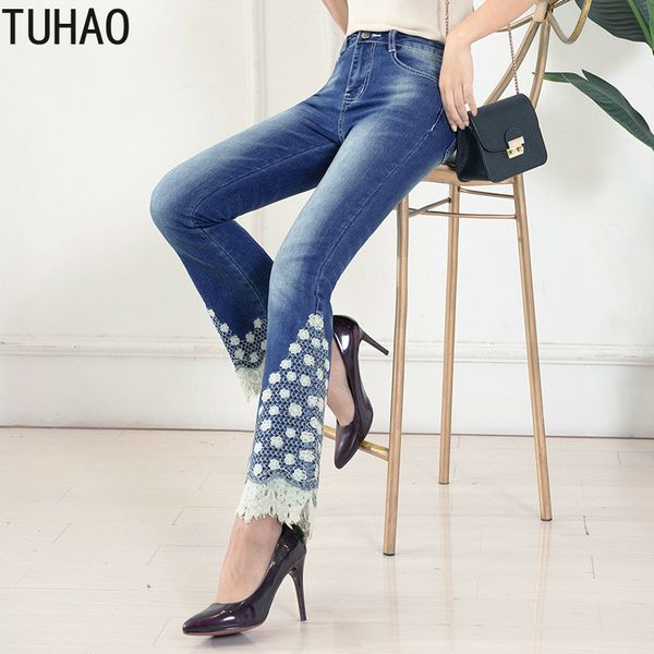 tuhao 2020 spring summer sweat jeans for office lady women's pants lace lace high waist woman elegant good quality jeans woman, Blue
tuhao 2020 spring summer sweat jeans for office lady women's pants lace lace high waist woman elegant good quality jeans woman, Blue