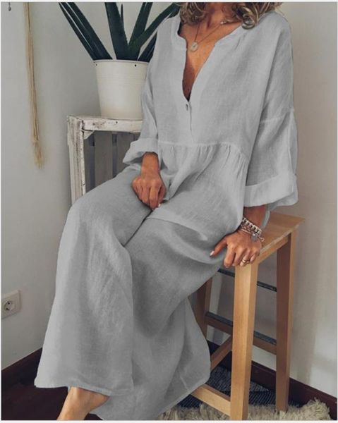 szmall new 2020 women boho loose long dress autumn summer female long sleeve v neck cotton linen plus size dresses, Black;gray
szmall new 2020 women boho loose long dress autumn summer female long sleeve v neck cotton linen plus size dresses, Black;gray