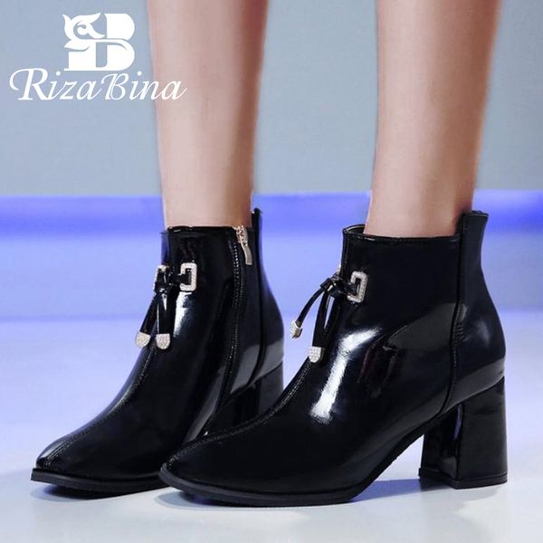 rizabina new arrival women ankle boots fashion winter shoes women crystal zipper high heel office lady footwear size 35-40, Black
rizabina new arrival women ankle boots fashion winter shoes women crystal zipper high heel office lady footwear size 35-40, Black