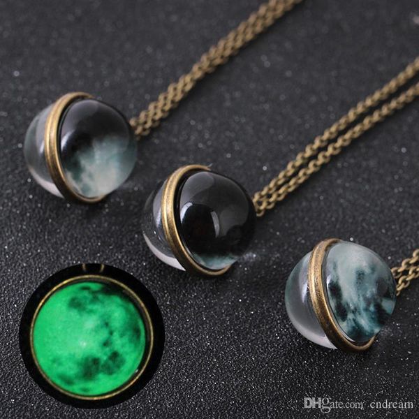 dual side gemstone glow in the dark necklace glass cabochon universe moon necklaces ball pendant chains fashion jewelry drop shipping, Silver
dual side gemstone glow in the dark necklace glass cabochon universe moon necklaces ball pendant chains fashion jewelry drop shipping, Silver