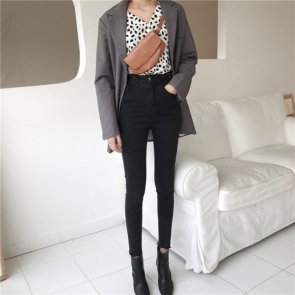 jet black harlan female loose jeans tall waist fashion, Blue
jet black harlan female loose jeans tall waist fashion, Blue