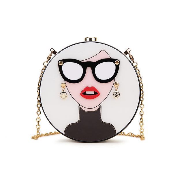 fashion design cartoon woman acrylic round shape party clutch bag evening bag female chain purse shoulder handbag flap
fashion design cartoon woman acrylic round shape party clutch bag evening bag female chain purse shoulder handbag flap