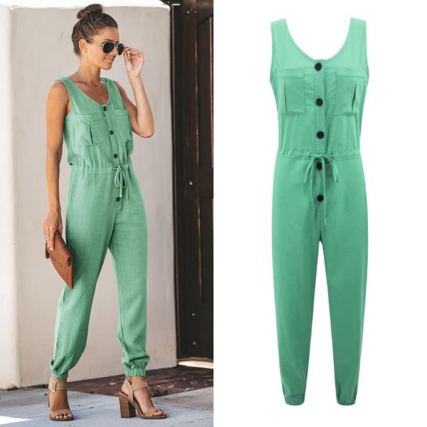 woman jumpsuit summer 2019 popular sleeveless rompers long jumpsuits womens overalls soft chiffon elastic waist ladies jumpsuit, Black;white
woman jumpsuit summer 2019 popular sleeveless rompers long jumpsuits womens overalls soft chiffon elastic waist ladies jumpsuit, Black;white