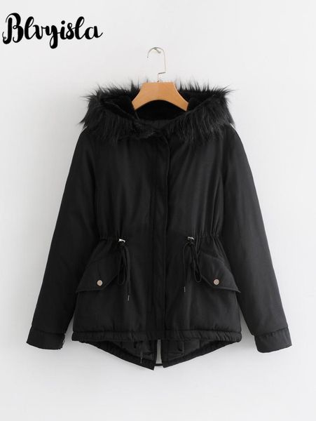 blvyisla winter thicken black parka women slim waist faux fur hooded zipper up jacket coat outwear
blvyisla winter thicken black parka women slim waist faux fur hooded zipper up jacket coat outwear