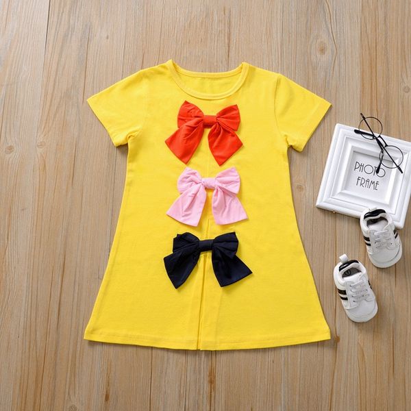 girls dress summer short sleeve long t-shirt candy color child t shirts skirt bowknot cute girl princess dress kids designer clothes cz409, Red;yellow
girls dress summer short sleeve long t-shirt candy color child t shirts skirt bowknot cute girl princess dress kids designer clothes cz409, Red;yellow