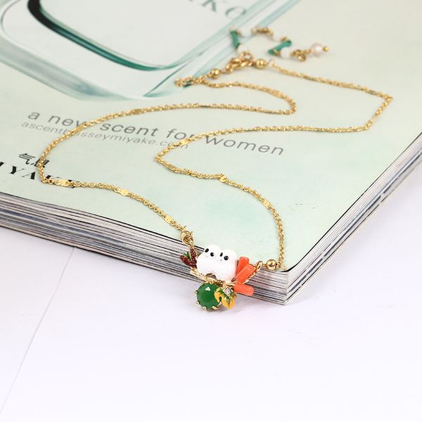 france new pattern enamel snow baby crystal necklace clavicle chain gold really plated jewelry women gift, Silver
france new pattern enamel snow baby crystal necklace clavicle chain gold really plated jewelry women gift, Silver