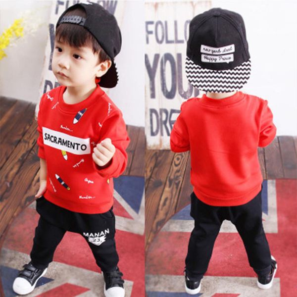 2 шт / suit winter детского костюма длинного рукава kid мультфильм спорт футболка + брюки костюм младенцы casual cotton letter tracksuit pan, Black
2 шт / suit winter детского костюма длинного рукава kid мультфильм спорт футболка + брюки костюм младенцы casual cotton letter tracksuit pan, Black