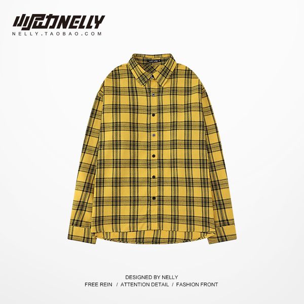 vintage autumn plaid men shirt button loose yellow casual shirt men long sleeve oversized high street mens clothing new mm60ncs, White;black
vintage autumn plaid men shirt button loose yellow casual shirt men long sleeve oversized high street mens clothing new mm60ncs, White;black