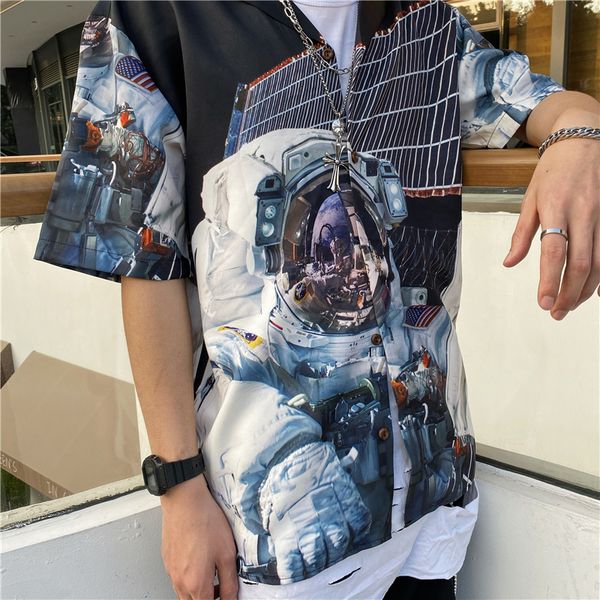 2020 europe spring summer men fashion universe usa space astronauts short sleeve shirt casual unique shirt designer tee, White;black
2020 europe spring summer men fashion universe usa space astronauts short sleeve shirt casual unique shirt designer tee, White;black