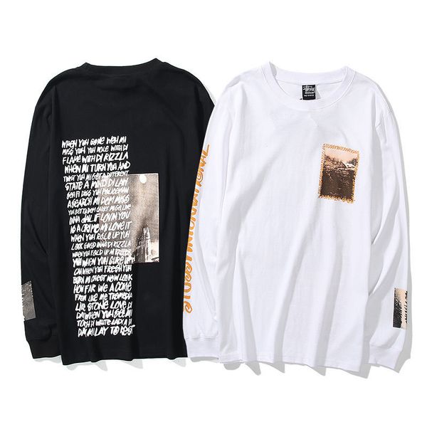 men and women autumn new personality poster font pure cotton long-sleeved t-shirt thin sweater sweatshirt, White;black
men and women autumn new personality poster font pure cotton long-sleeved t-shirt thin sweater sweatshirt, White;black