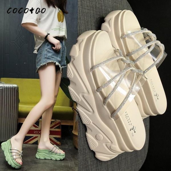 slippers thick bottom female outer wear 2020 summer new fashion cross transparent rhinestone wet water cool slippers, Black
slippers thick bottom female outer wear 2020 summer new fashion cross transparent rhinestone wet water cool slippers, Black