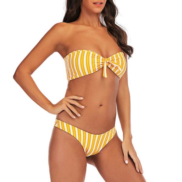 two-piece women's swimming suit summer beach bandeau bandage bikini set push-up brazilian swimwear surfing beachwear swimsuit, White;black