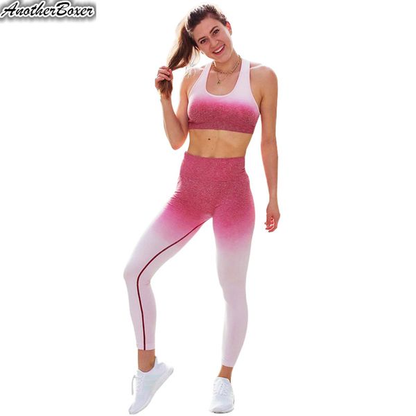 2 pcs yoga set for women fitness crop sports bra and scrunch busport leggings ombre seamless gym clothing sport suits, White;red
2 pcs yoga set for women fitness crop sports bra and scrunch busport leggings ombre seamless gym clothing sport suits, White;red