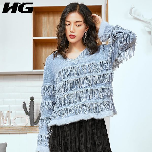 hg autumn v neck tassel women sweater korean style oversized sweater high grade elegant pullover women winter new zyq1592, White;black
hg autumn v neck tassel women sweater korean style oversized sweater high grade elegant pullover women winter new zyq1592, White;black