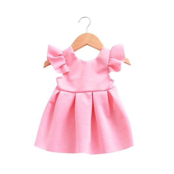 girls dress baby small flying sleeves lace bow back princess dress stylish and fashion design materials, White
girls dress baby small flying sleeves lace bow back princess dress stylish and fashion design materials, White