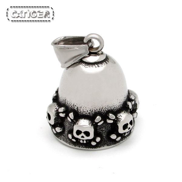 punk 316l stainless steel silver white black skull bones both sides biker bell pendant jewelry
punk 316l stainless steel silver white black skull bones both sides biker bell pendant jewelry