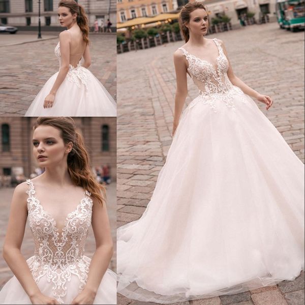 2020 new tulle ball gown wedding dress spaghetti straps bride dress v neck backless sleeveless open back wedding gowns vestido de noiva, White
2020 new tulle ball gown wedding dress spaghetti straps bride dress v neck backless sleeveless open back wedding gowns vestido de noiva, White