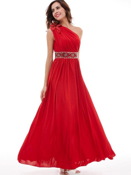 dressv one shoulder evening dress red sleeveless floor length a line gown beaded ruched ladies party long evening dresses, White;black
dressv one shoulder evening dress red sleeveless floor length a line gown beaded ruched ladies party long evening dresses, White;black